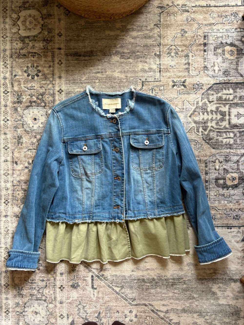 Anthropologie Pilcro and the Letterpress denim jacket size L western fall winter - Picture 2 of 10